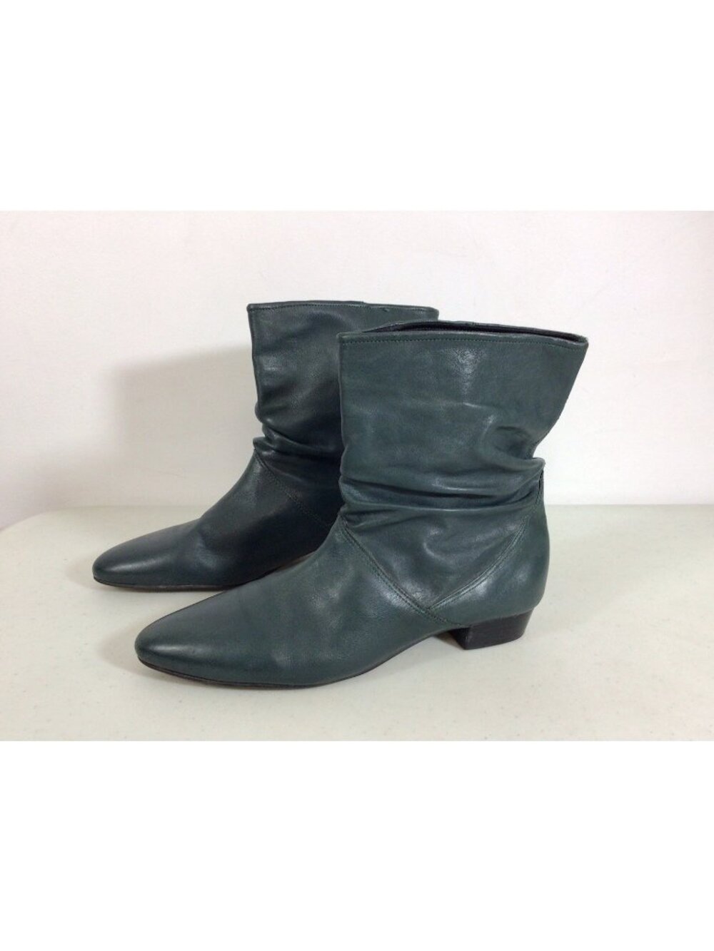 Aldo Green Leather Boho Boots Western Ankle Womens 9.5